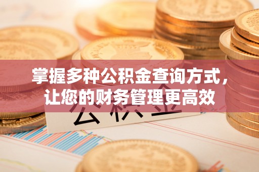 富顺掌握多种公积金查询方式，让您的财务管理更高效